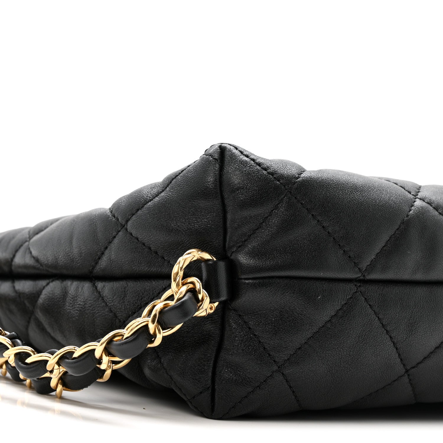 Chanel Lambskin Quilted Maxi Hobo Black
