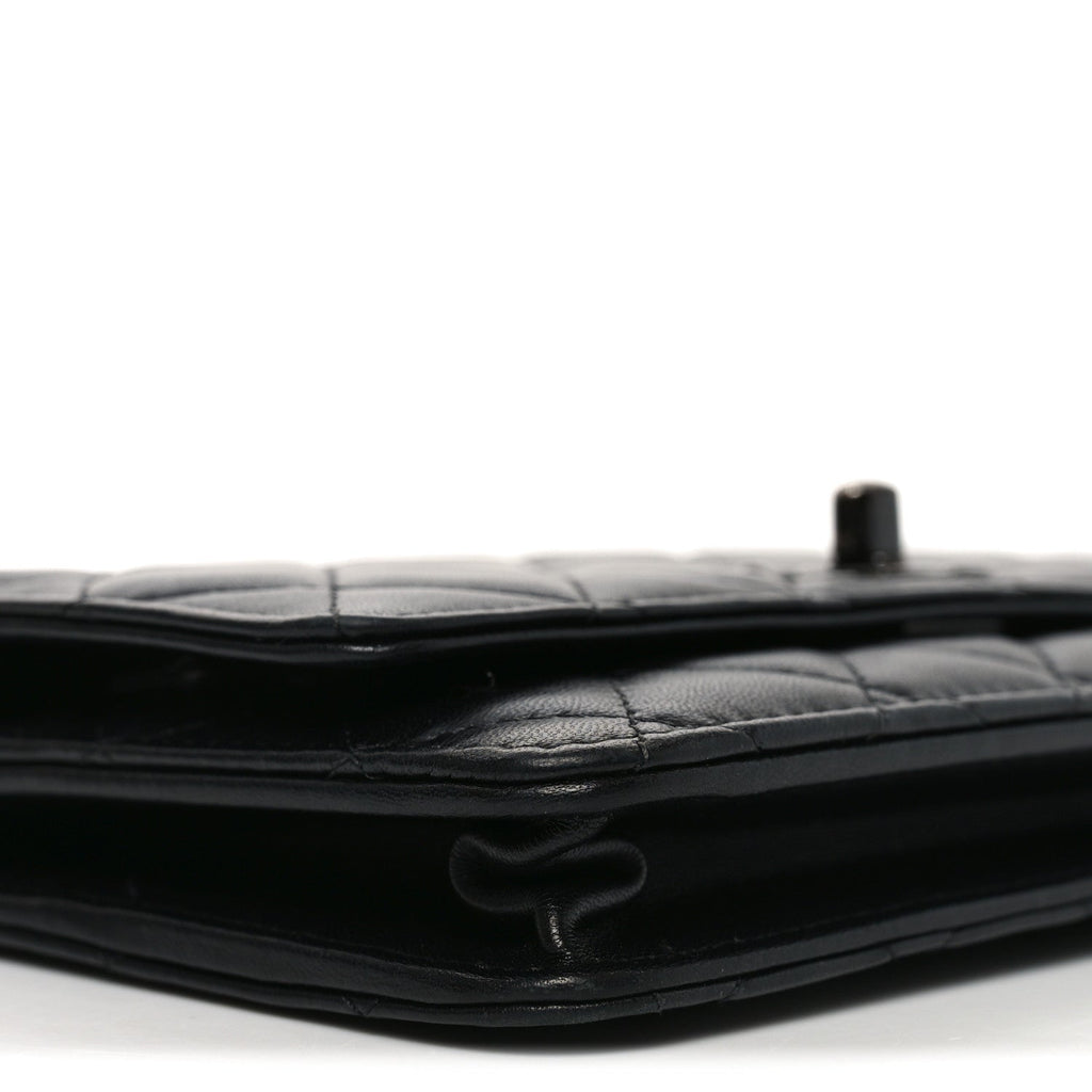 Chanel Lambskin Quilted Trendy CC Wallet On Chain WOC So Black
