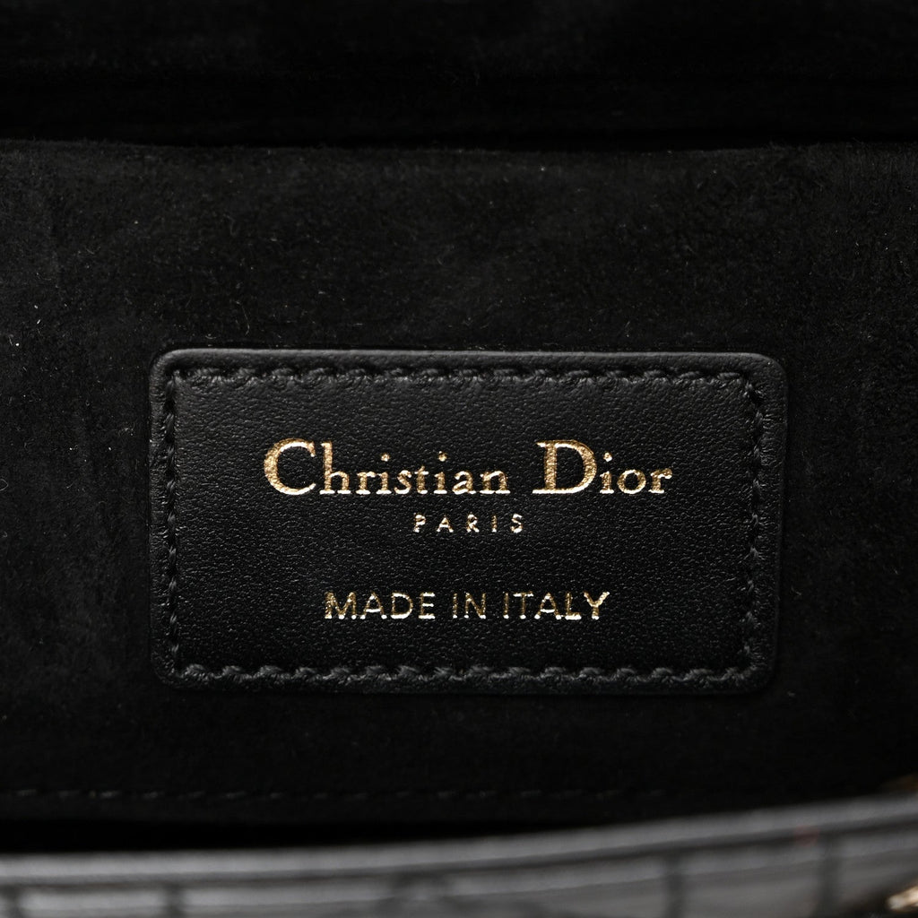 Christian Dior Lambskin Cannage Small Lady D-Joy Black