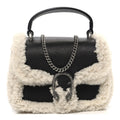 Gucci Sakai Be Green Calfskin Shearling Mini Dionysus Top Handle Bag Black