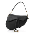 Christian Dior Grained Calfskin Saddle Bag Black