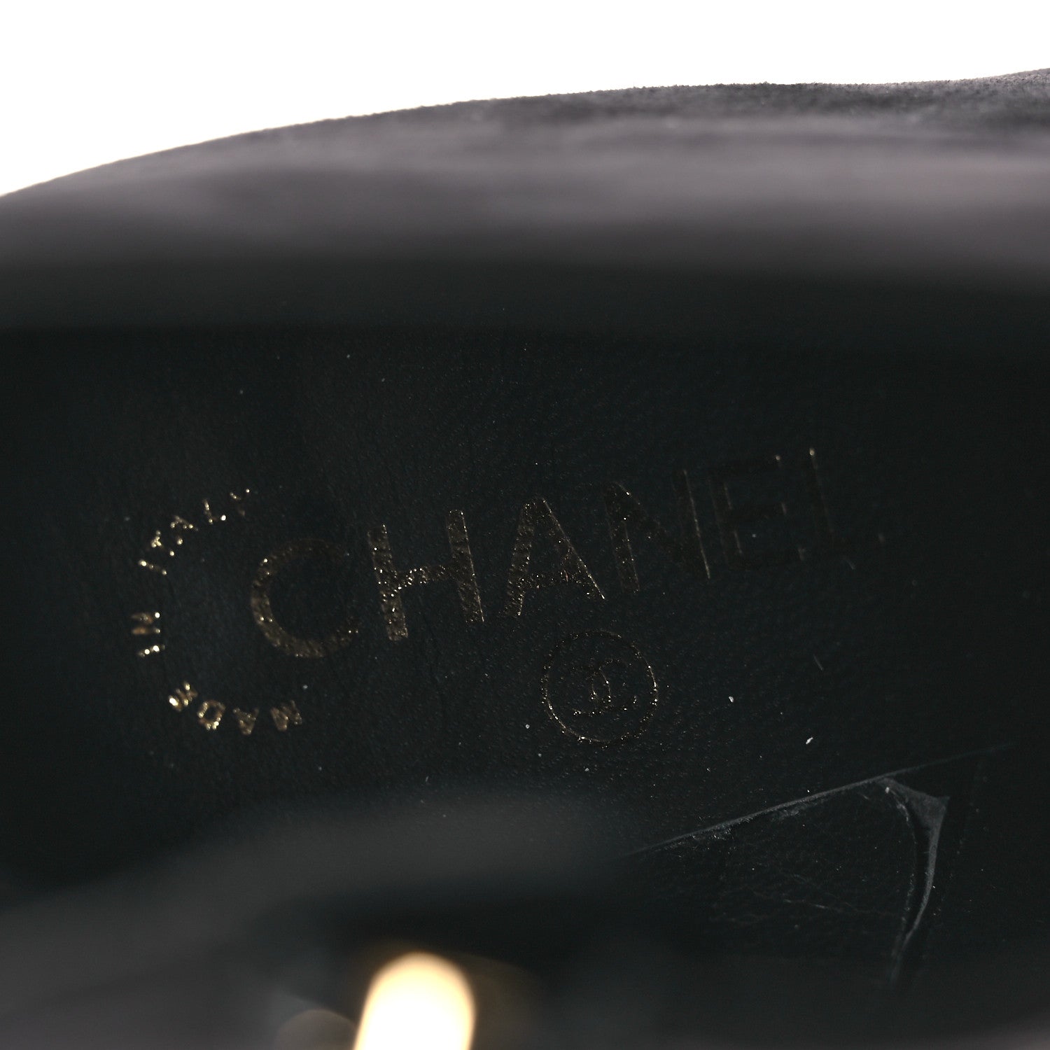 Chanel Suede Grosgrain CC Short Boots 36.5 Black