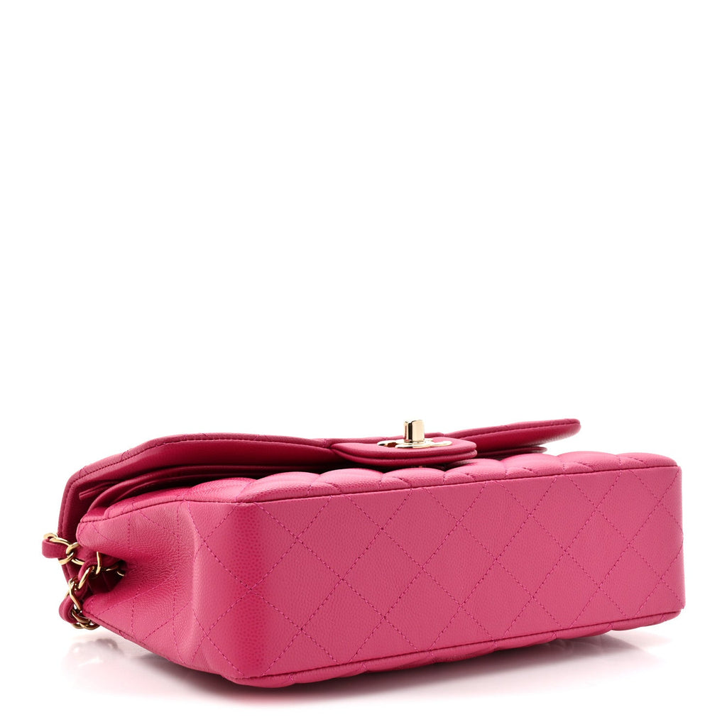 Chanel Caviar Quilted Small Double Flap Fuchsia