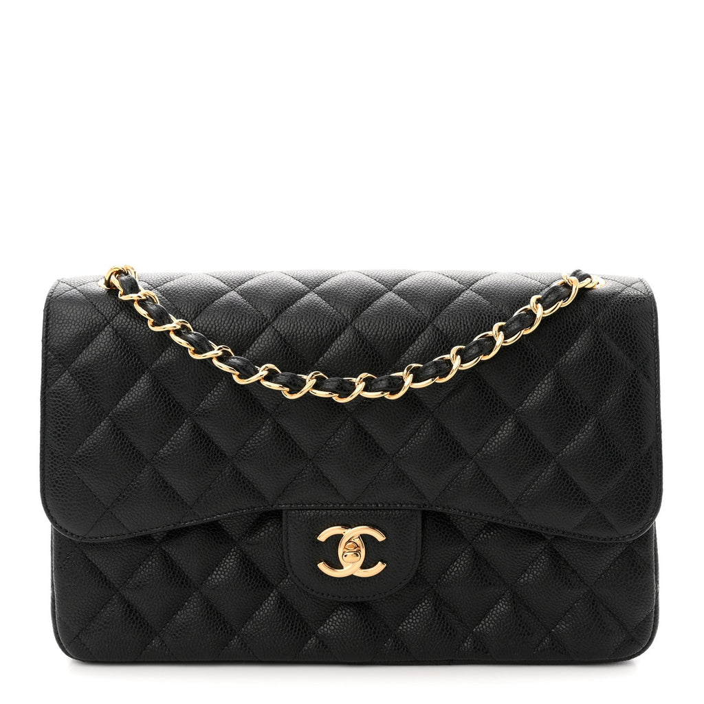 Chanel Caviar Quilted Jumbo Double Flap Black