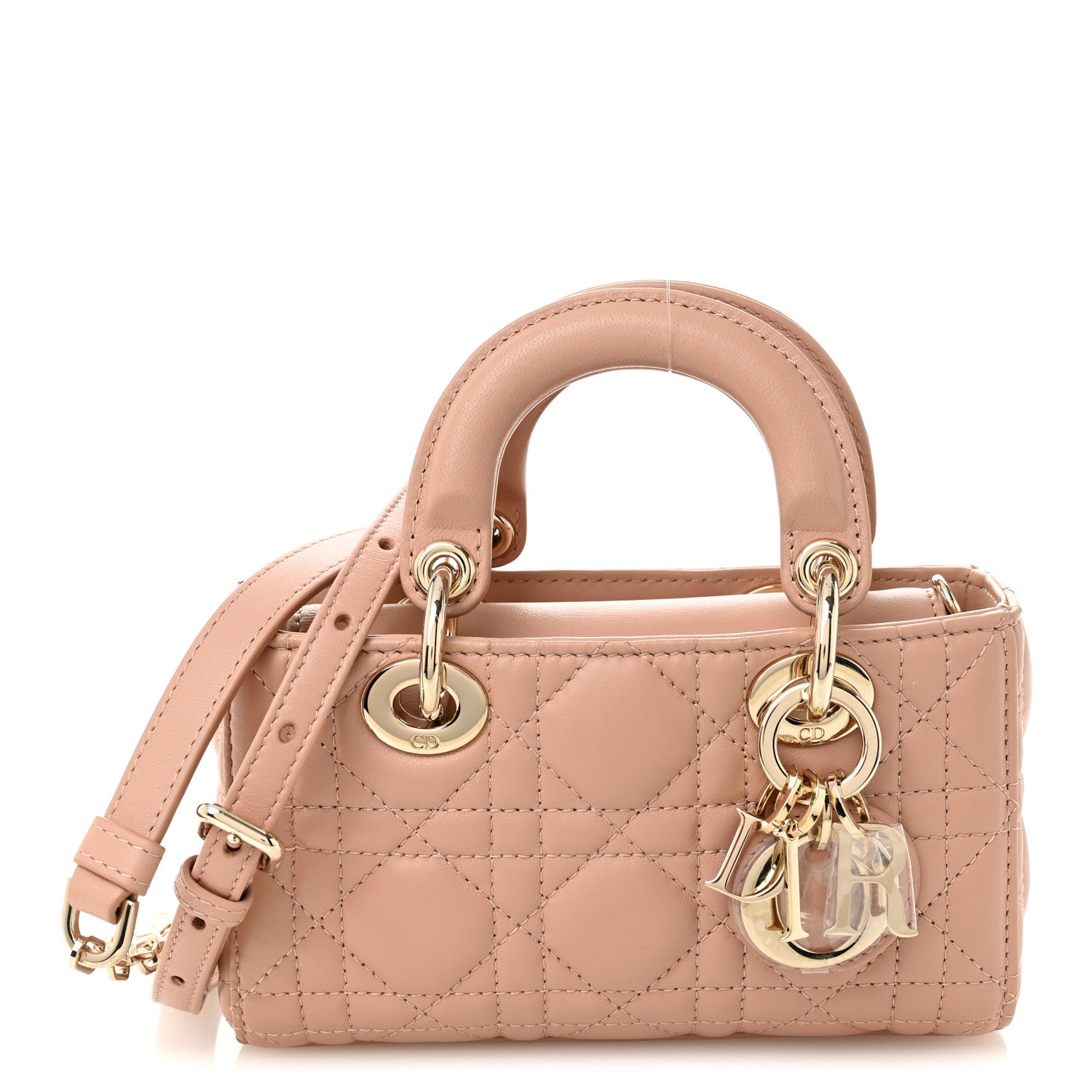 Christian Dior Lambskin Cannage Micro Lady D-Joy Rose Des Vents