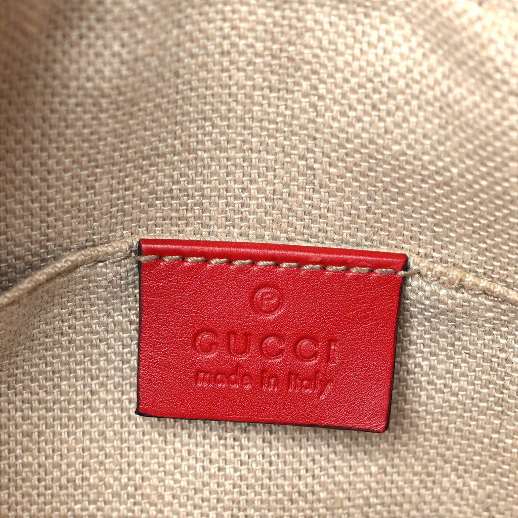 Gucci Calfskin Web Small Webby Bee Shoulder Bag Red