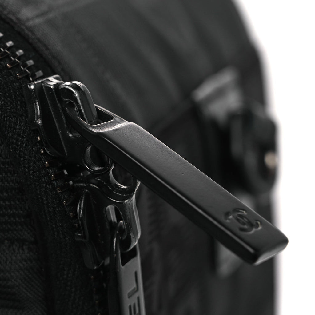 Chanel Nylon Travel Shoulder Bag Black