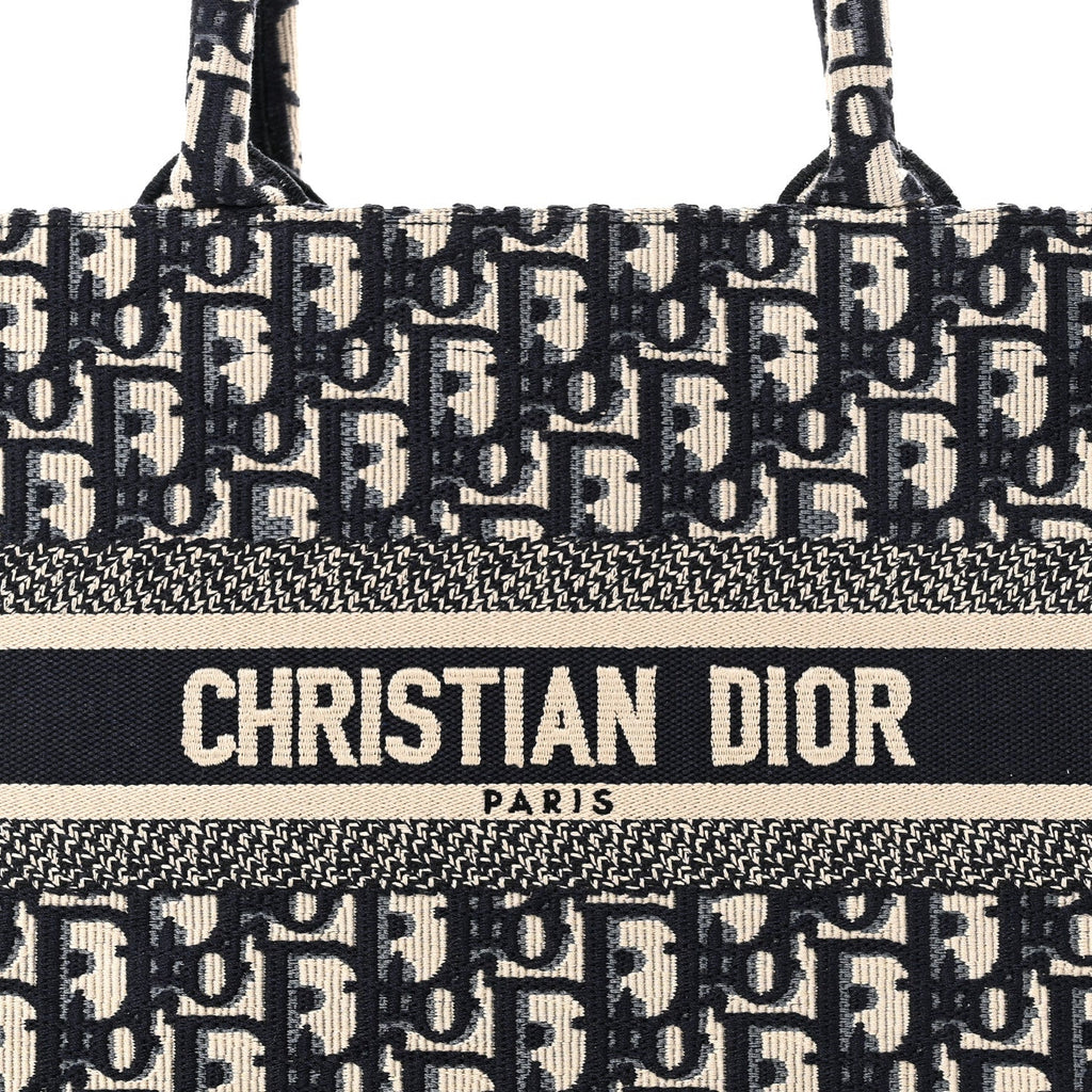 Christian Dior Oblique Small Book Tote Blue Multicolor