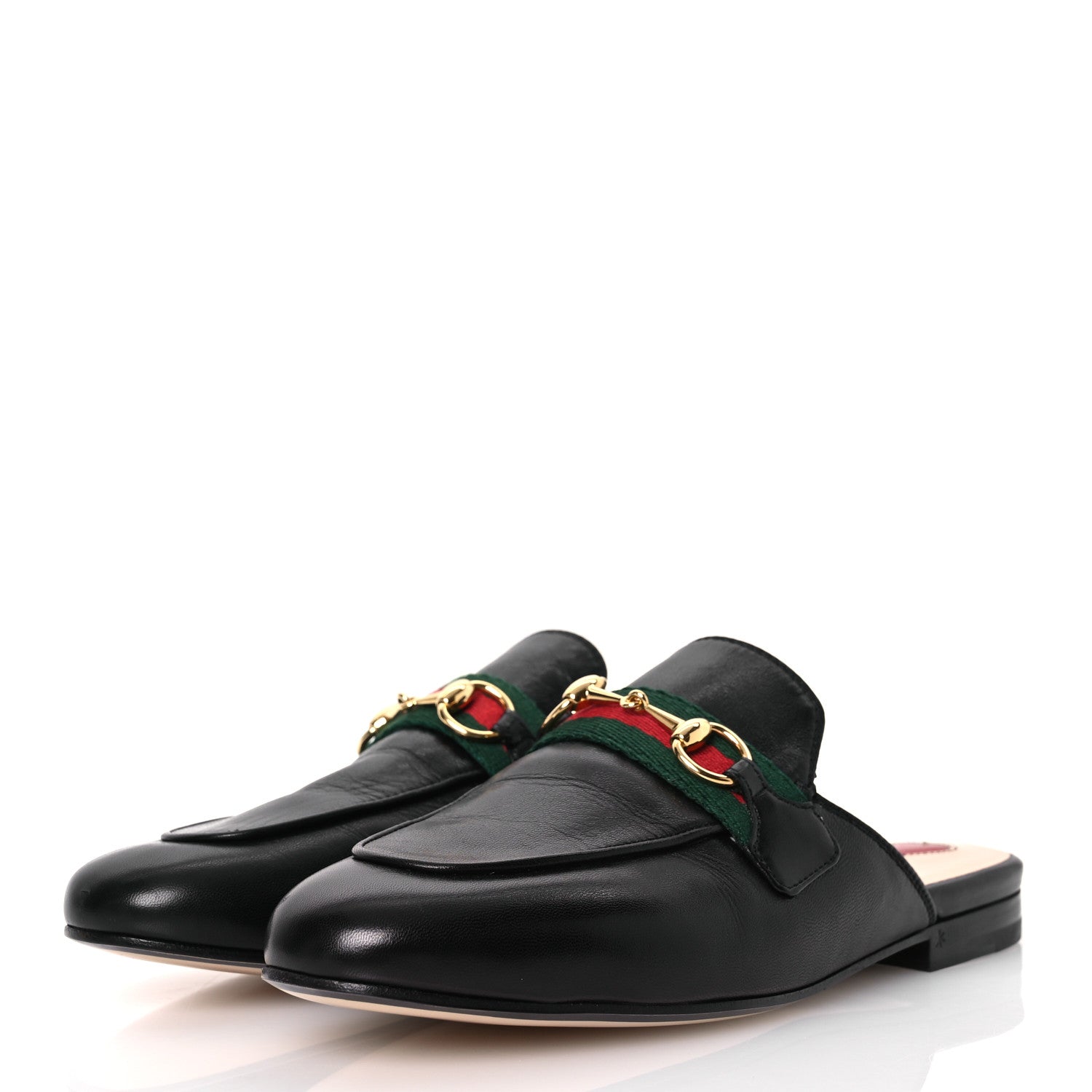 Gucci Calfskin Womens Princetown Slippers 35.5 Black