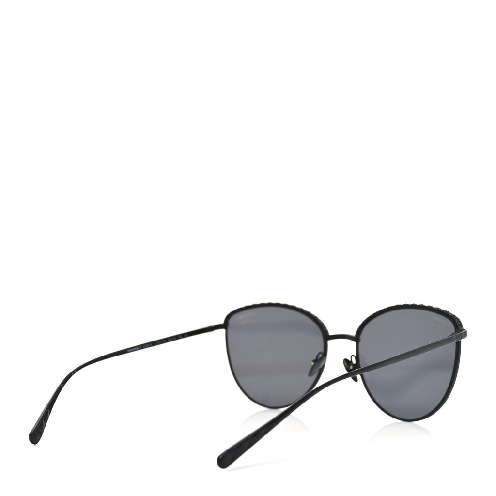 Metal Crystal Polarized Sunglasses 4258-B Black