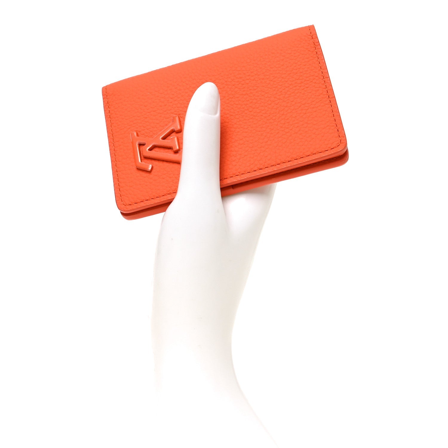 Louis Vuitton Grained Calfskin Aerogram Pocket Organizer Orange