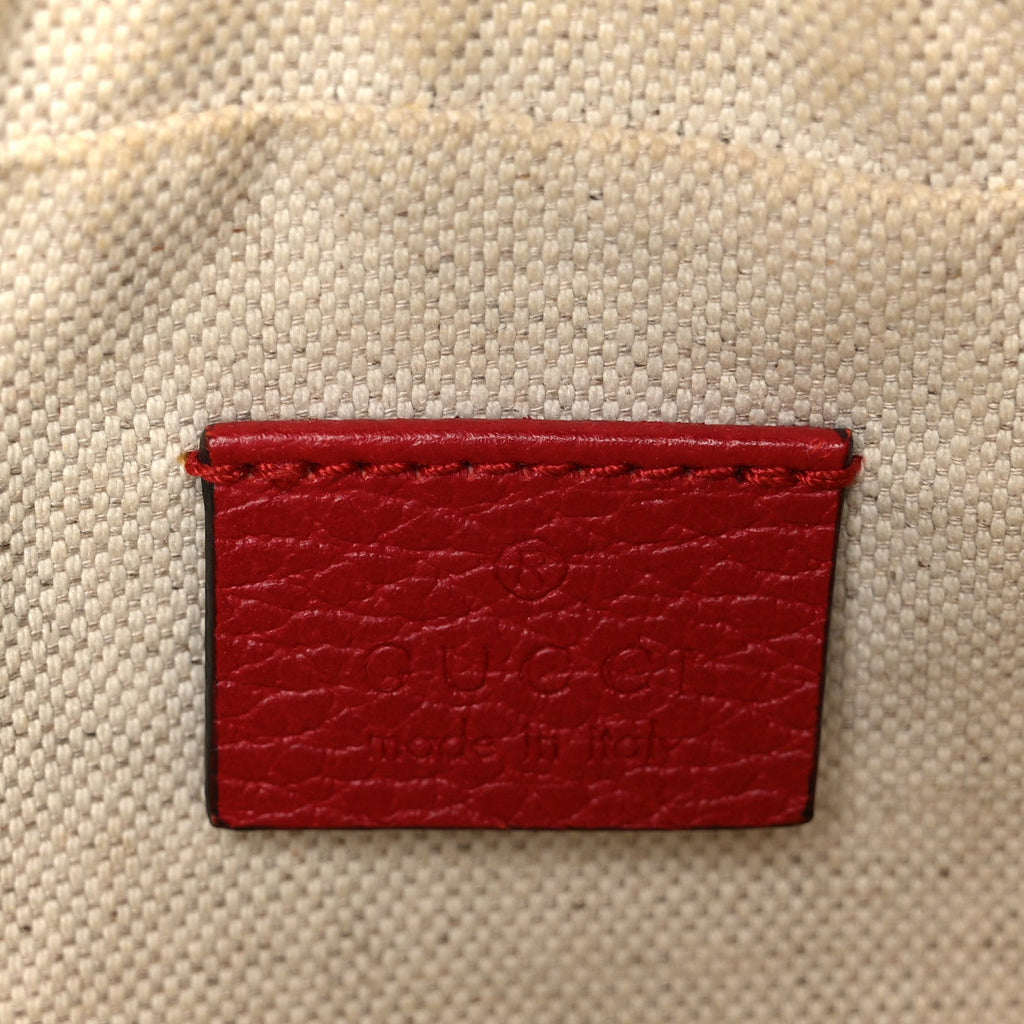 Gucci Grained Calfskin Sylvie Web Kingsnake Small Camera Bag Red Multicolor