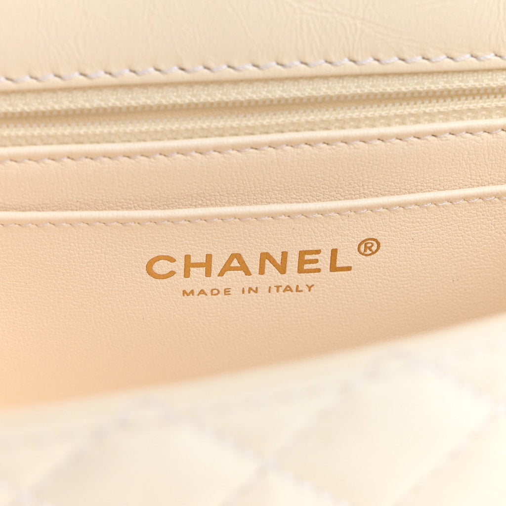 Chanel Aged Calfskin Quilted 2.55 Reissue Mini Flap White
