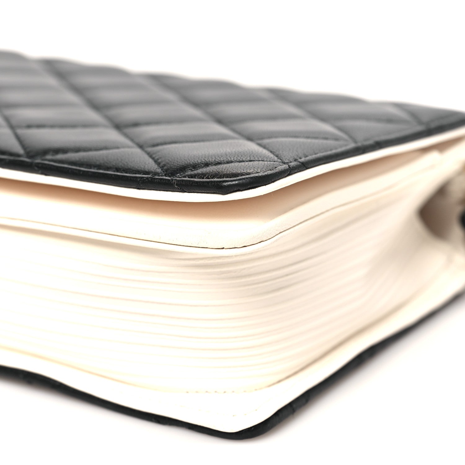 Chanel Lambskin Quilted Book Wallet On Chain WOC Black