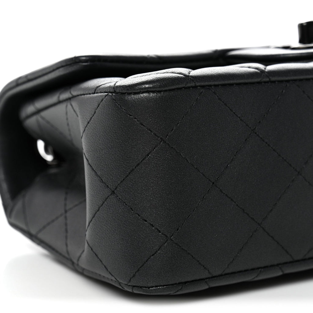 Chanel Lambskin Quilted Mini Rectangular Flap So Black