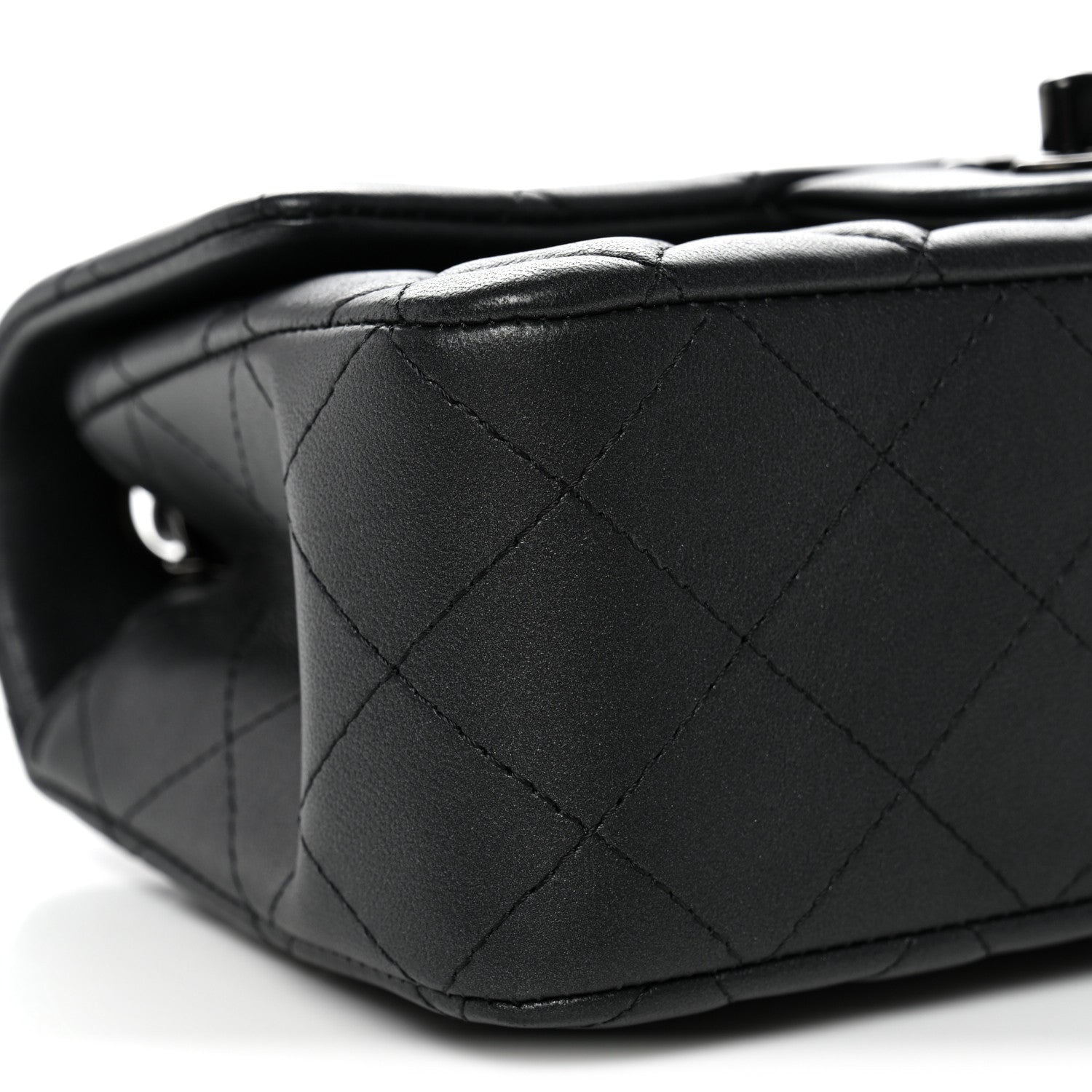 Chanel Lambskin Quilted Mini Rectangular Flap So Black