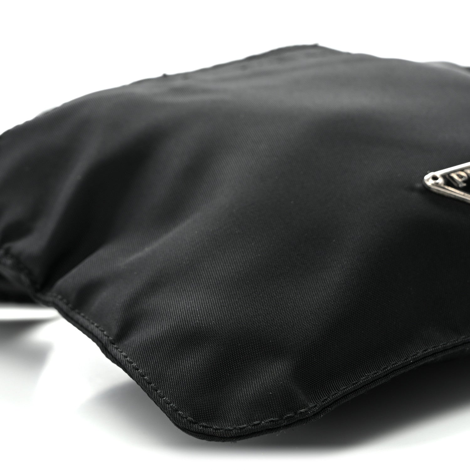 Prada Nylon Mini Flat Messenger Bag Black
