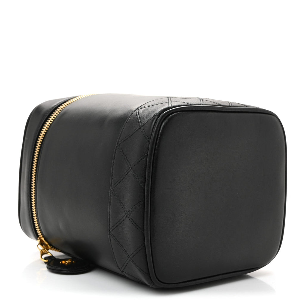 Lambskin Vanity Cosmetic Bag Black