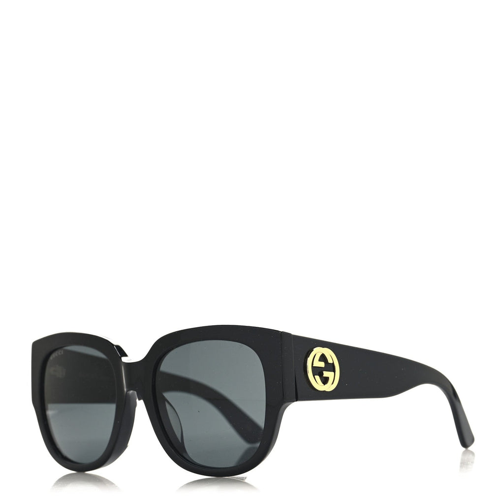 Gucci Acetate Square Frame Sunglasses GG0142SAN Black