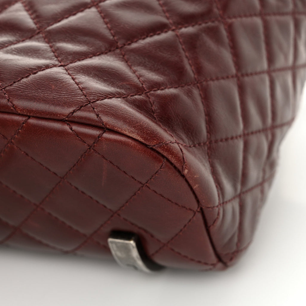 Chanel Glazed Calfskin Quilted Small Salzburg Backpack Burgundy