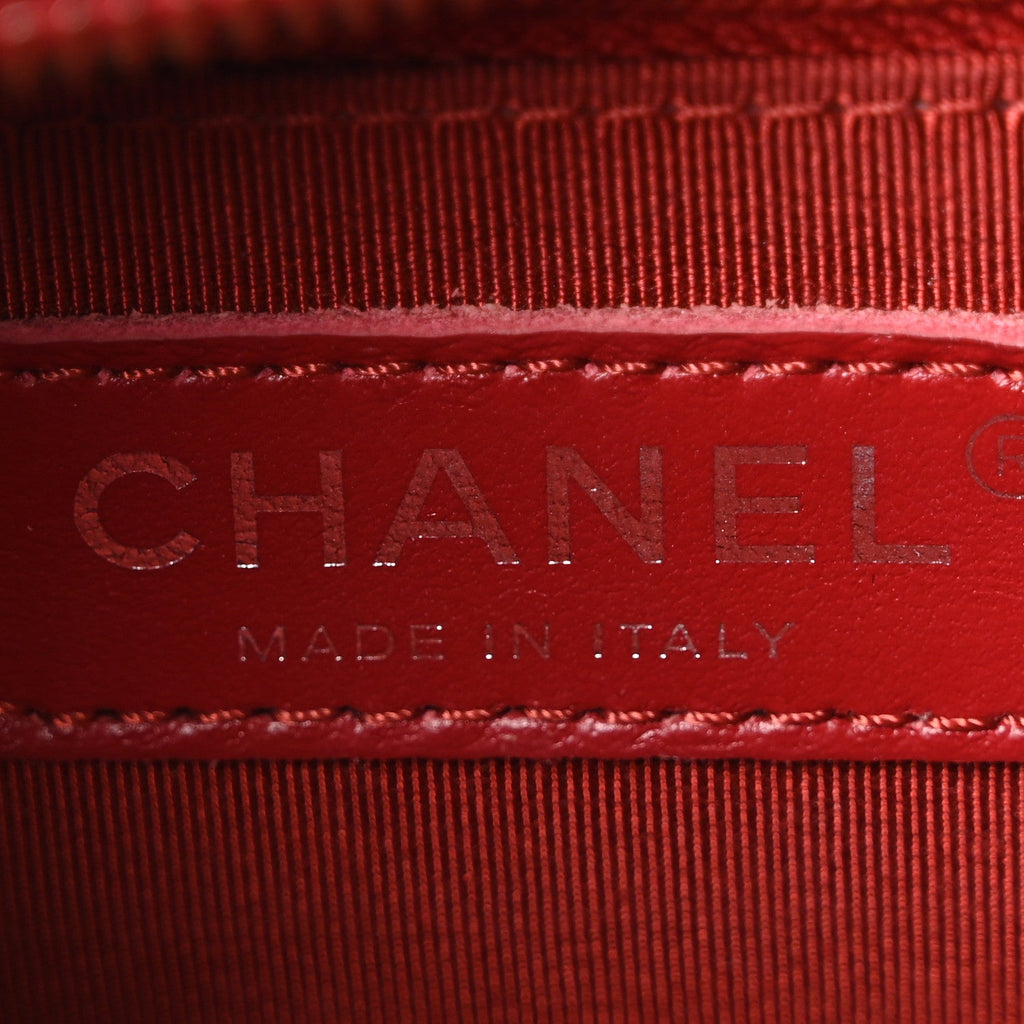 Chanel Aged Calfskin Quilted Small Gabrielle Logo Hobo Red