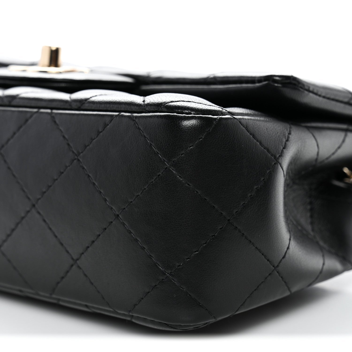 Chanel Lambskin Quilted Mini Rectangular Flap Black
