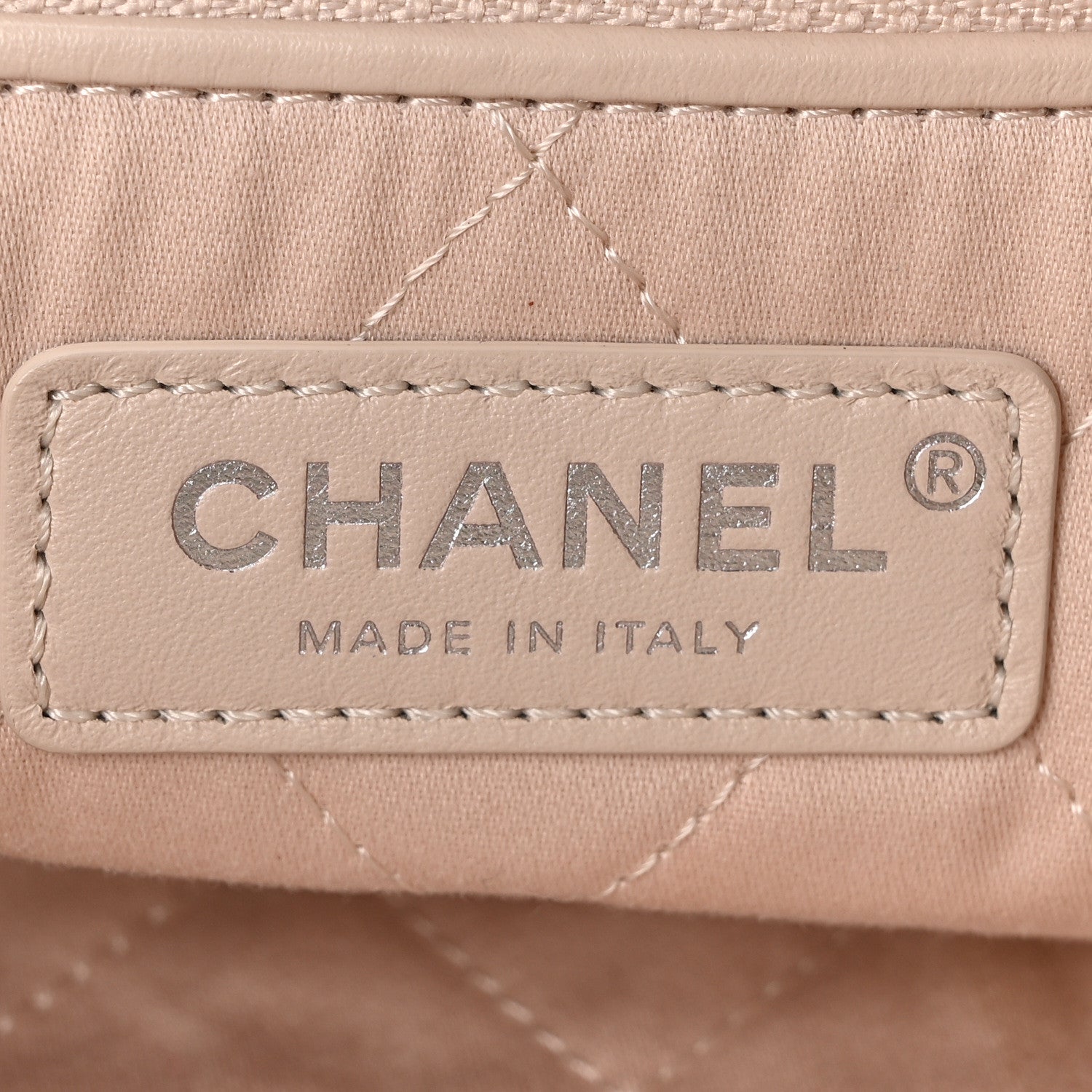 Chanel Shiny Calfskin Quilted Chanel 22 Backpack Beige