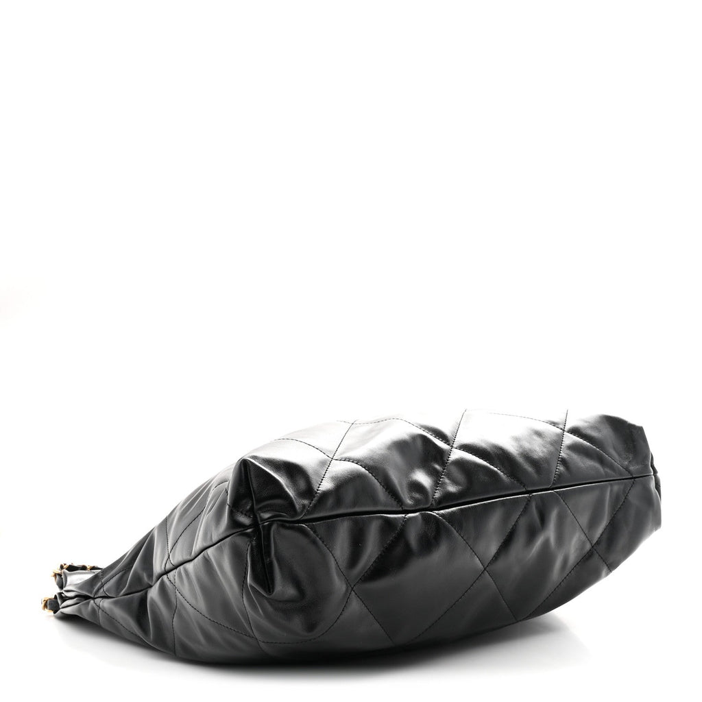 Chanel Shiny Calfskin Quilted Chanel 22 Black