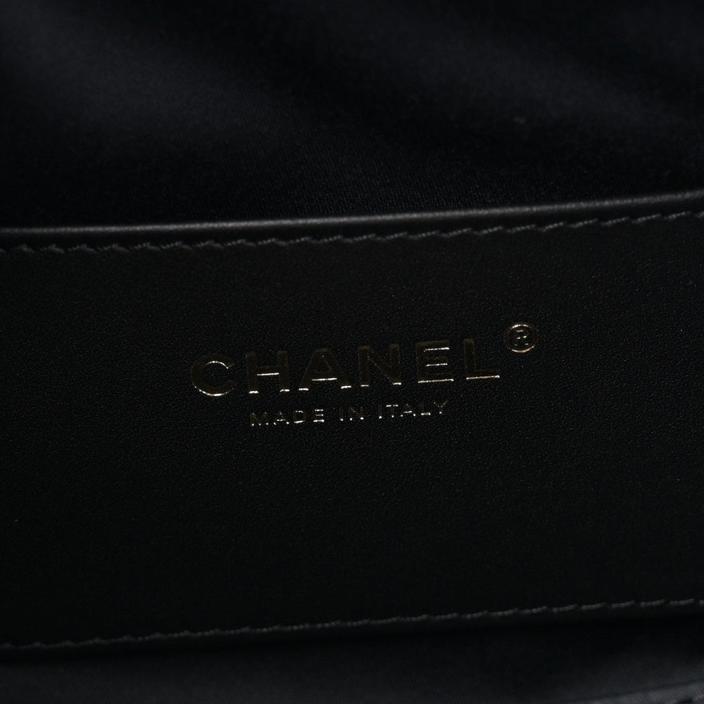 Chanel Washed Denim Quilted Mini Chanel 25 Handbag Black