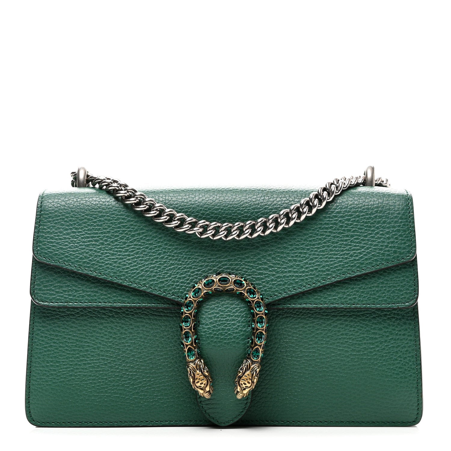 Gucci Pebbled Calfskin Small Dionysus Shoulder Bag Emerald