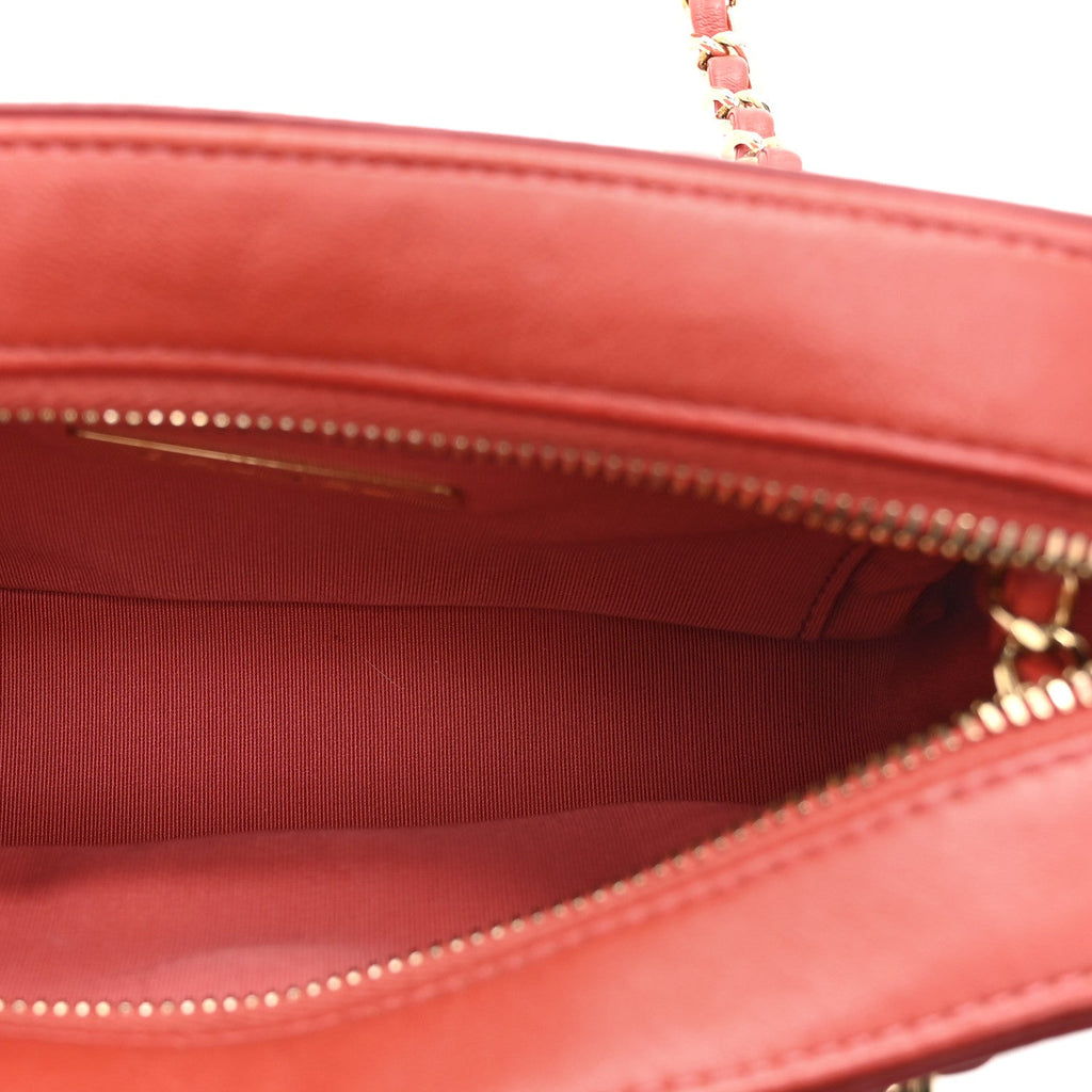 Chanel Goatskin Quilted Small In & Out Camera Case Pink Red