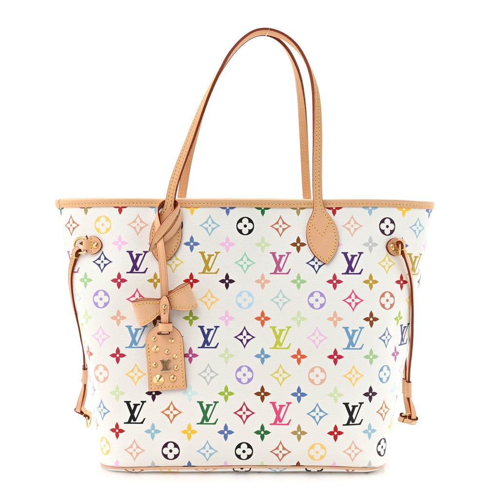 Louis Vuitton LV x TM Monogram Multicolor Neverfull MM White