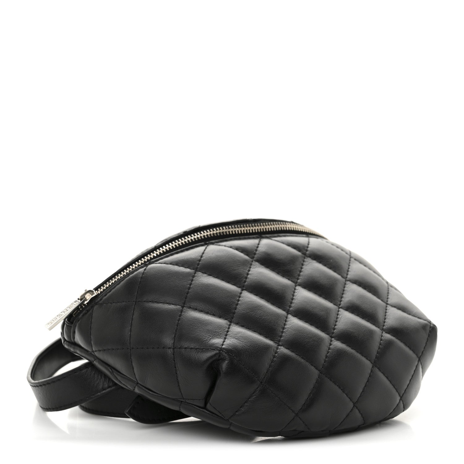 Chanel Calfskin Quilted Uniform Waist Belt Bag Black