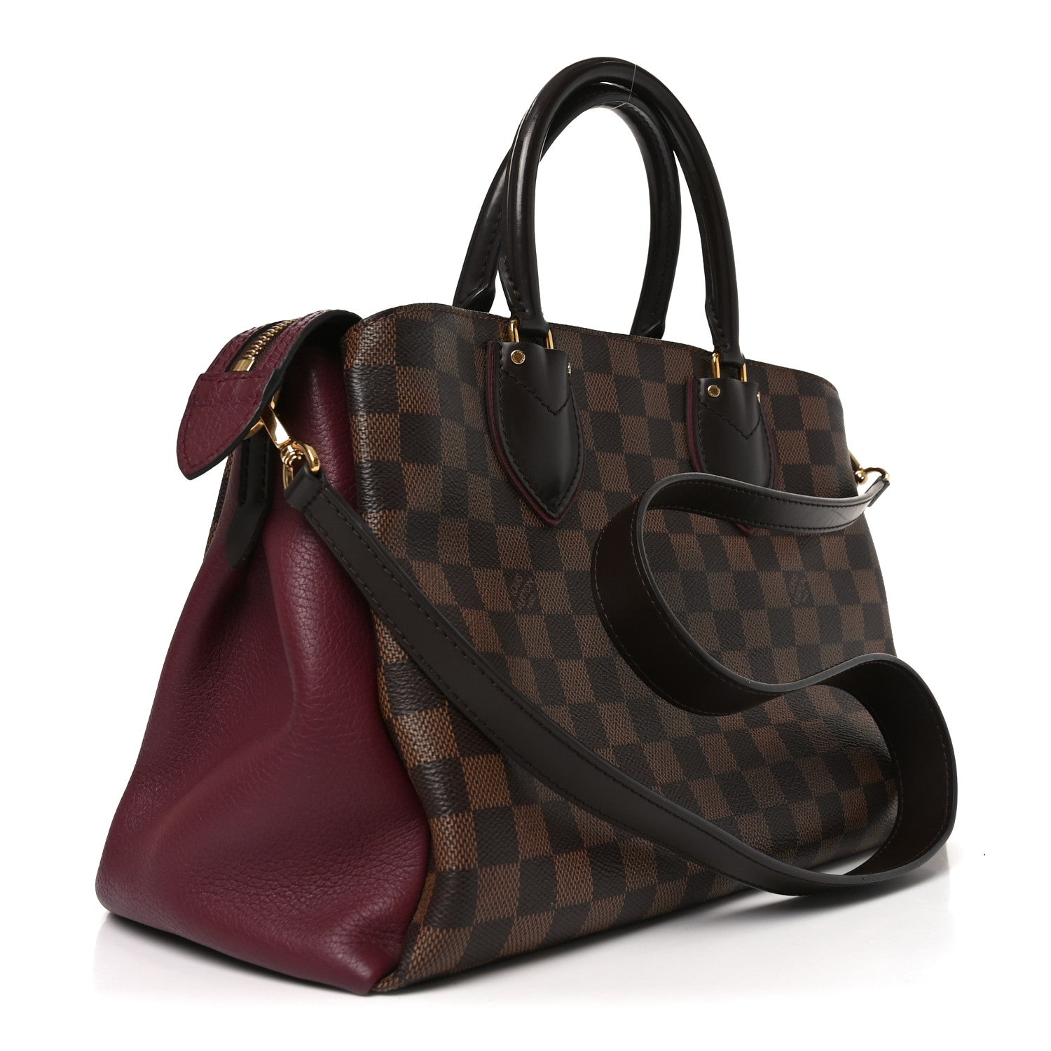 Louis Vuitton Cuir Taurillon Damier Ebene Normandy Bordeaux