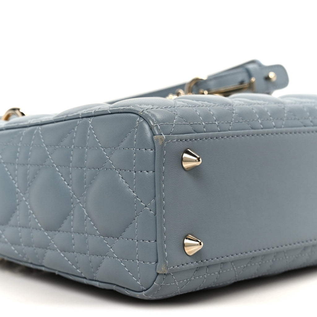 Christian Dior Lambskin Cannage Small My ABCDior Lady Dior Cloud Blue