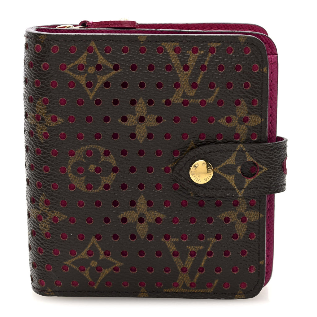 Louis Vuitton Monogram Perforated Compact Zipped Wallet Fuchsia