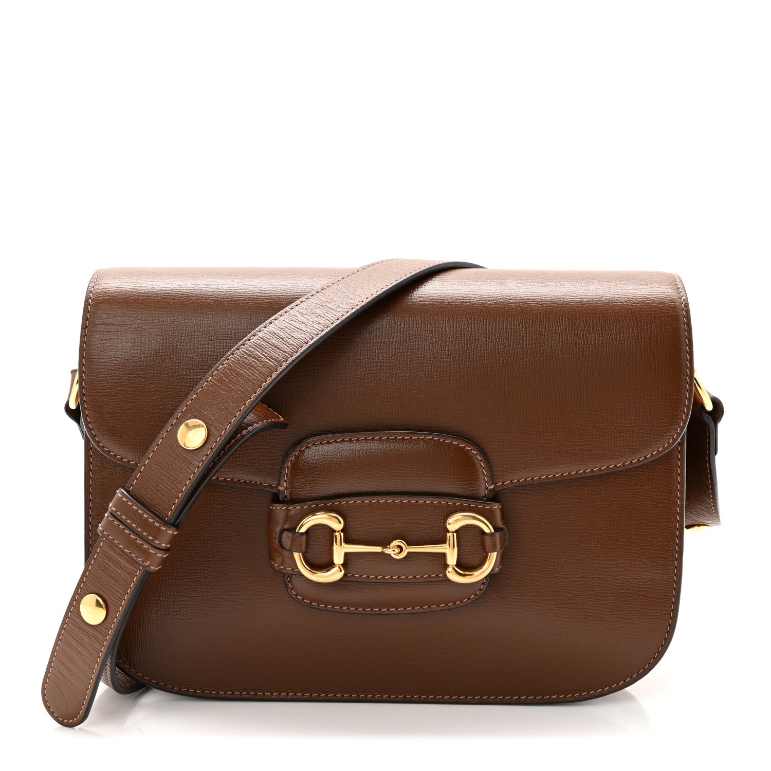 Gucci Azalea Calfskin Horsebit 1955 Shoulder Bag Brown Sugar