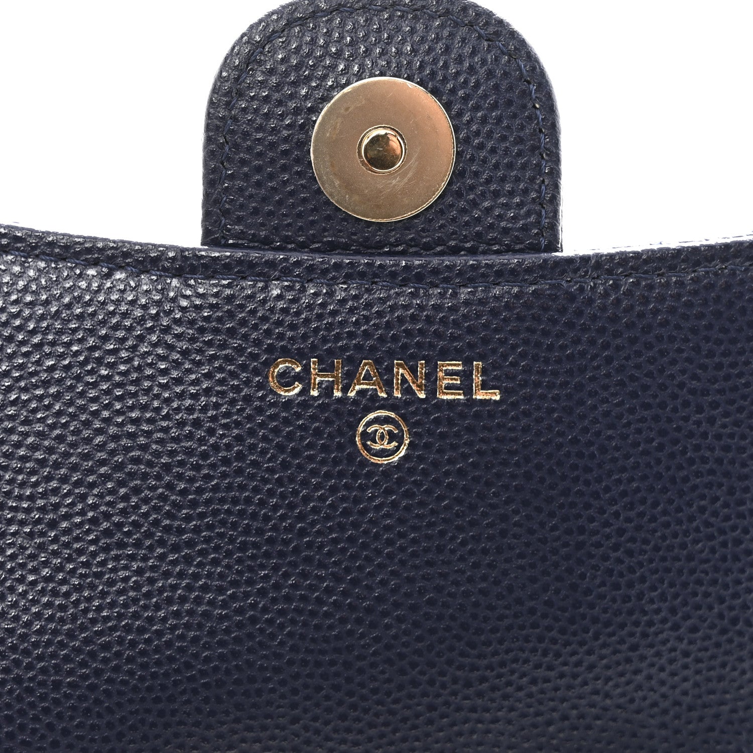 Caviar Quilted Flap Phone Holder With Chain Navy