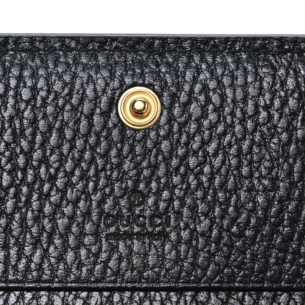 Gucci Dollar Calfskin GG Supreme Monogram GG Marmont Card Case Black Beige Ebony