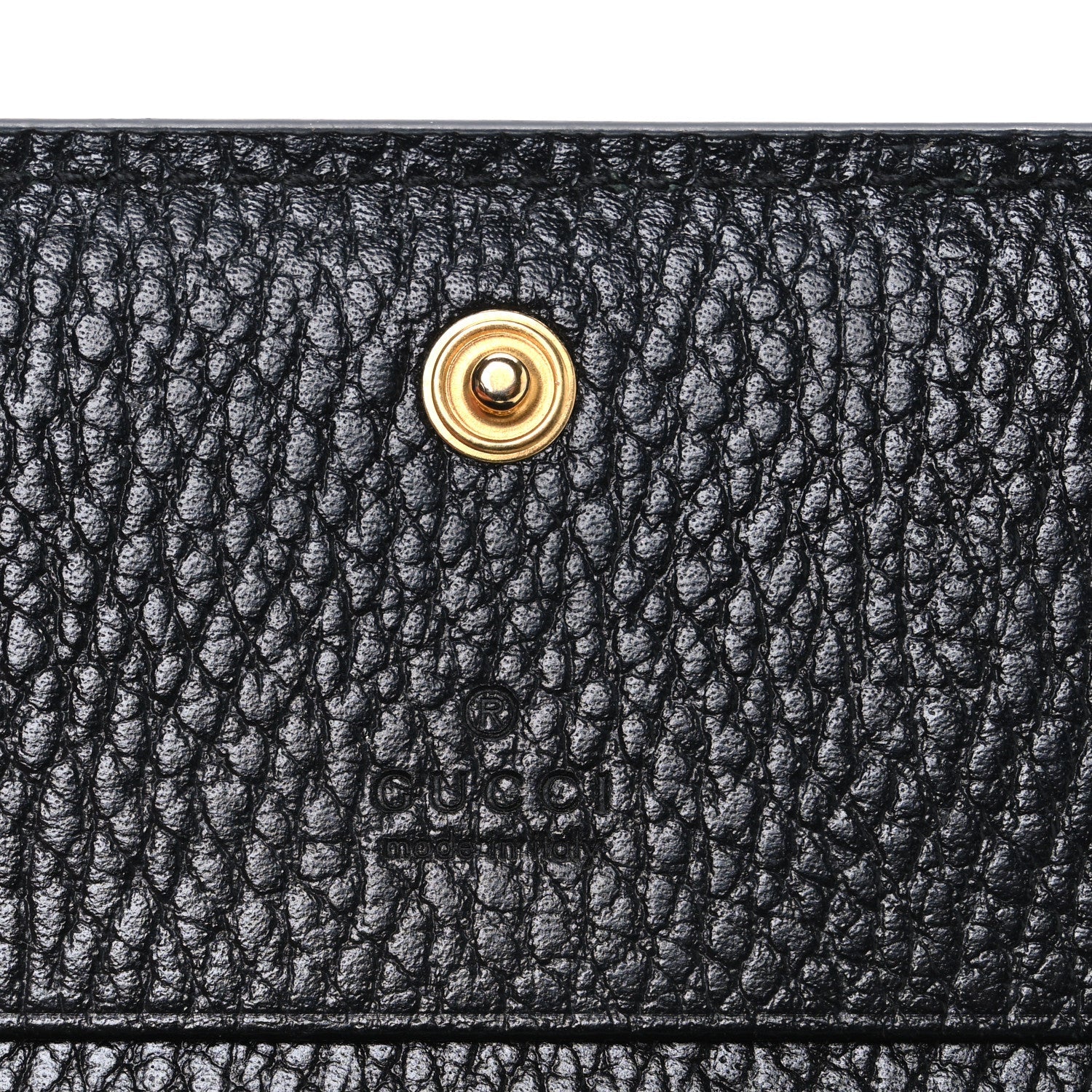 Gucci Dollar Calfskin GG Supreme Monogram GG Marmont Card Case Black Beige Ebony