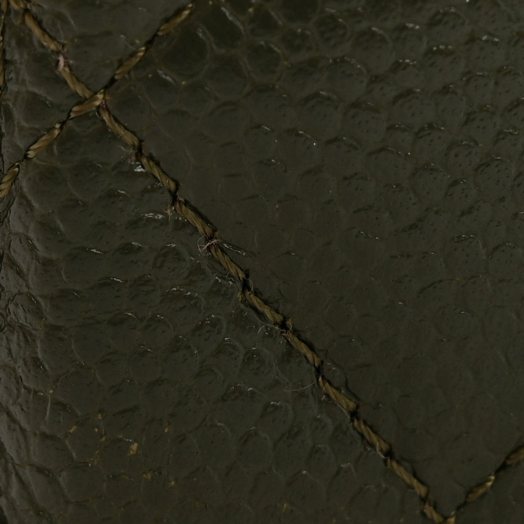 Caviar Quilted Multi Chain Card Holder Khaki