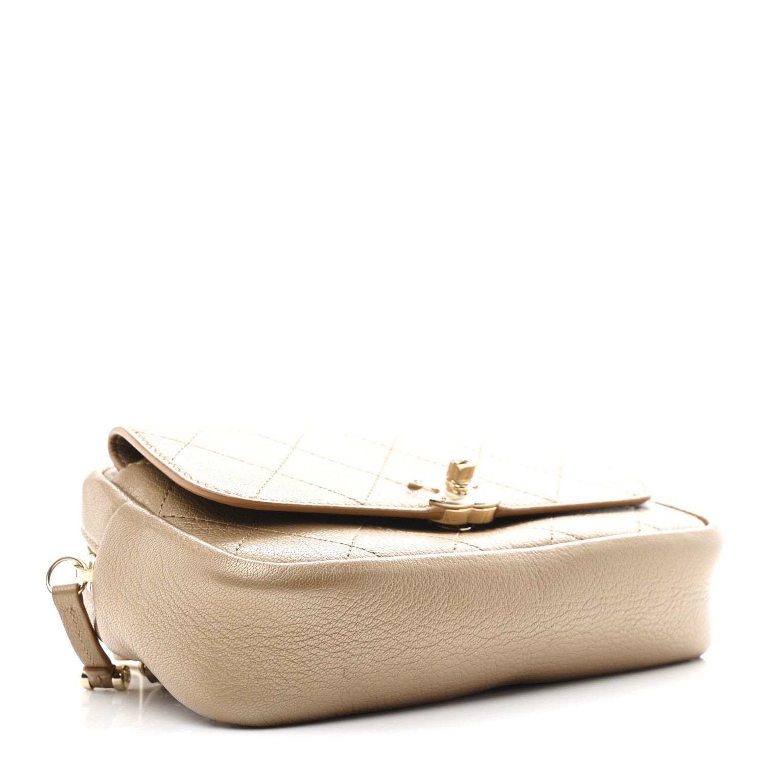 Chanel Metallic Calfskin Quilted Waist Bag Gold
