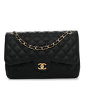 Chanel Caviar Quilted Jumbo Double Flap Black