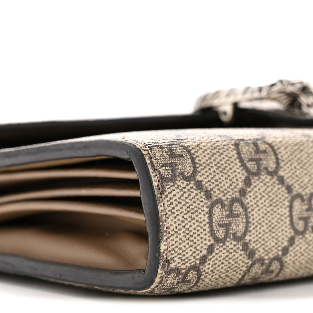 Gucci GG Supreme Monogram Mini Dionysus Chain Wallet Beige Taupe