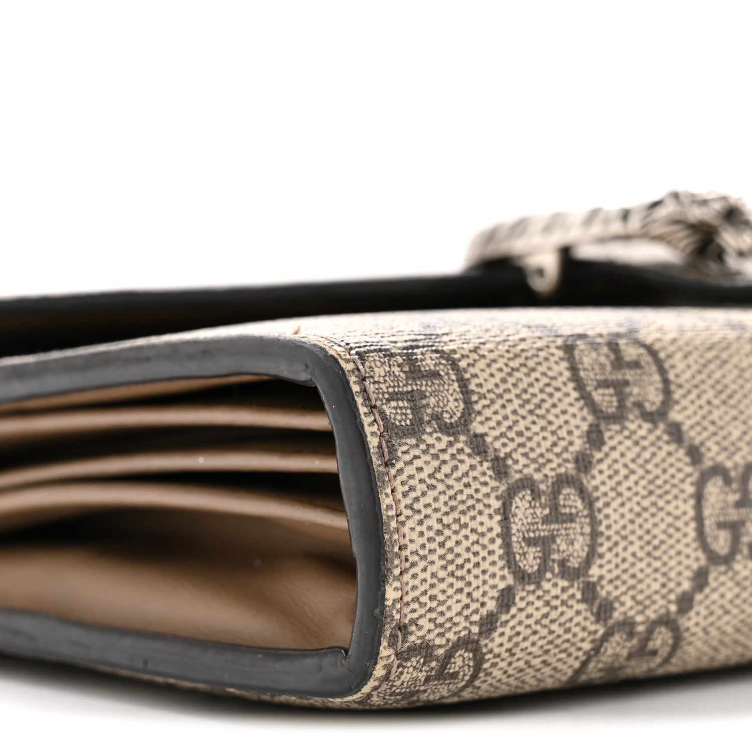 Gucci GG Supreme Monogram Mini Dionysus Chain Wallet Beige Taupe