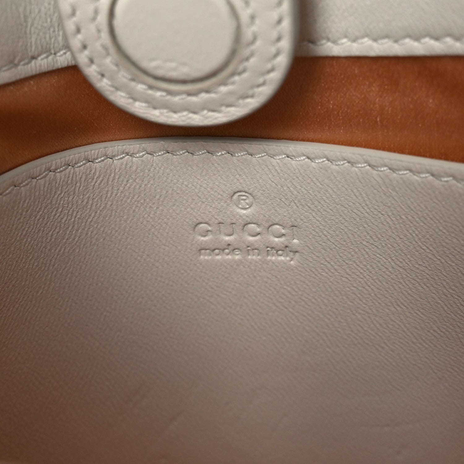 Gucci Calfskin Horsebit Slim Shoulder Bag White