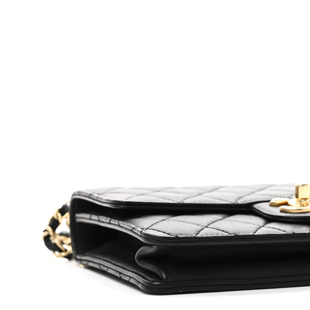 Chanel Goatskin Quilted Small Chic Pearls Flap Black