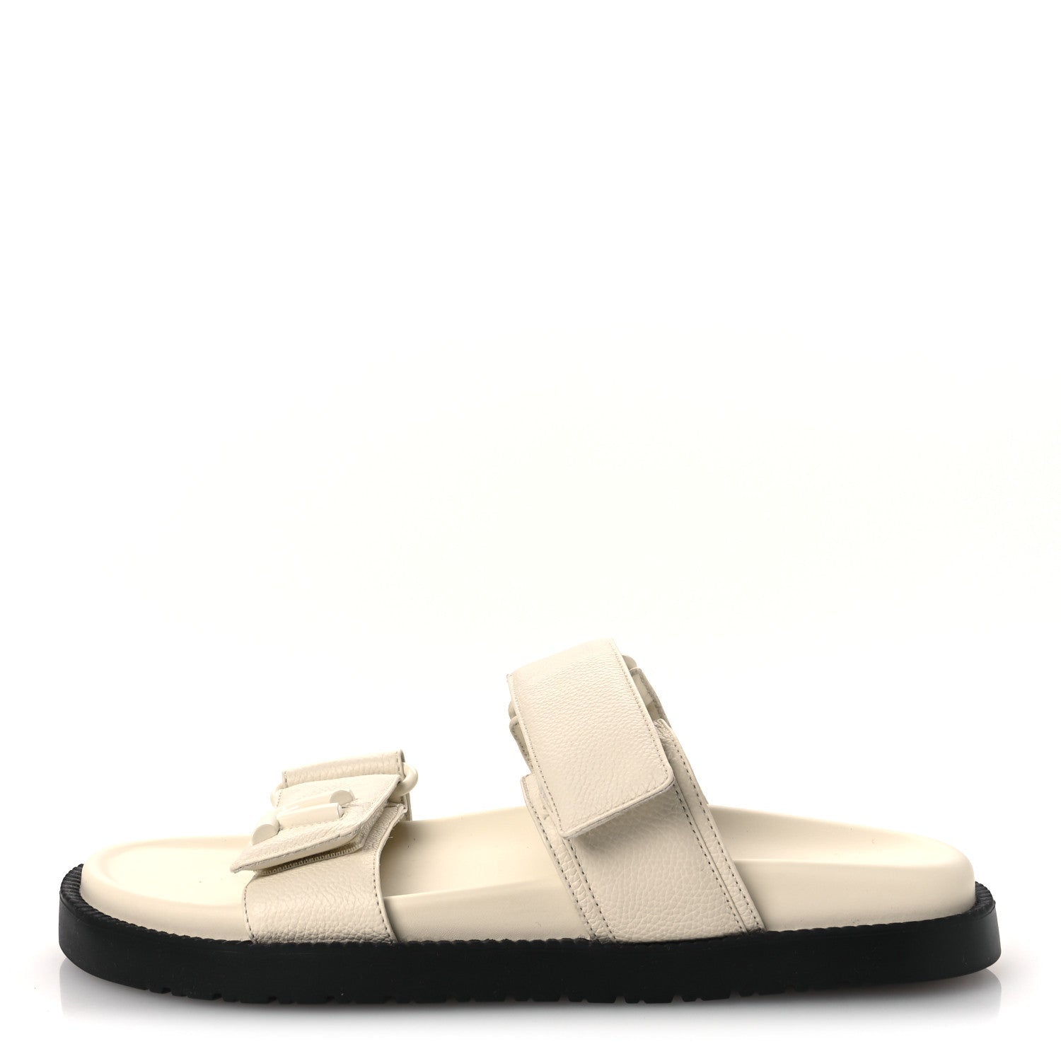 Louis Vuitton Grained Calfskin Sunset Comfort Flat Sandals 39 Light Beige