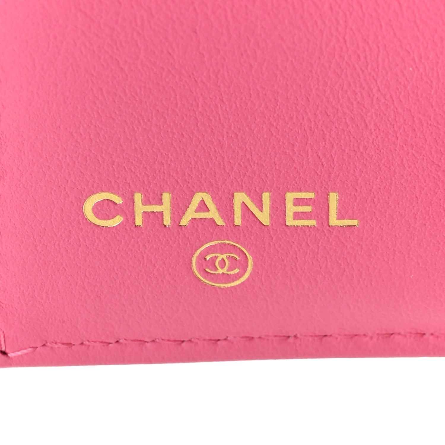 Caviar Quilted Tri-Fold Flap Wallet Pink