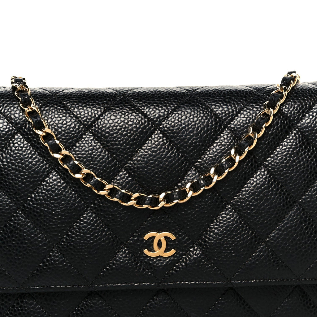 Chanel Caviar Quilted Wallet On Chain WOC Black